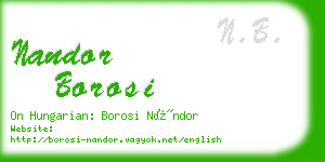 nandor borosi business card